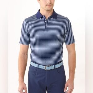 Bobby Jones Signature 100% Mercerized Cotton Robson Stripe Polo Shirt